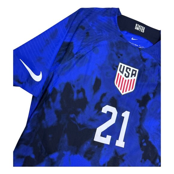 USA SOCCER Tim Weah NIKE Dri-Fit Football Kit Jersey Mens Medium - Picture 2 of 8